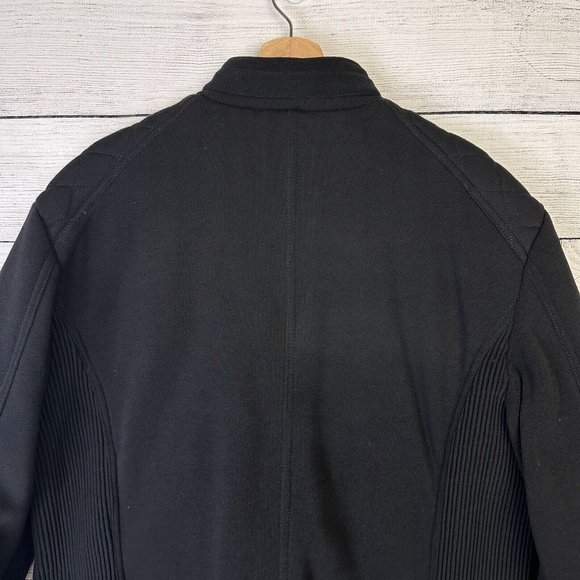 Fried Denim NYC Men’s Premium Black Fleece Biker Style Bomber Jacket Size Large - Picture 6 of 11